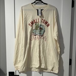 NWT Small Town Christmas Cream Women’s Shirt